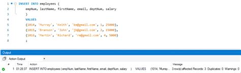 mysql insert multiple rows in table.